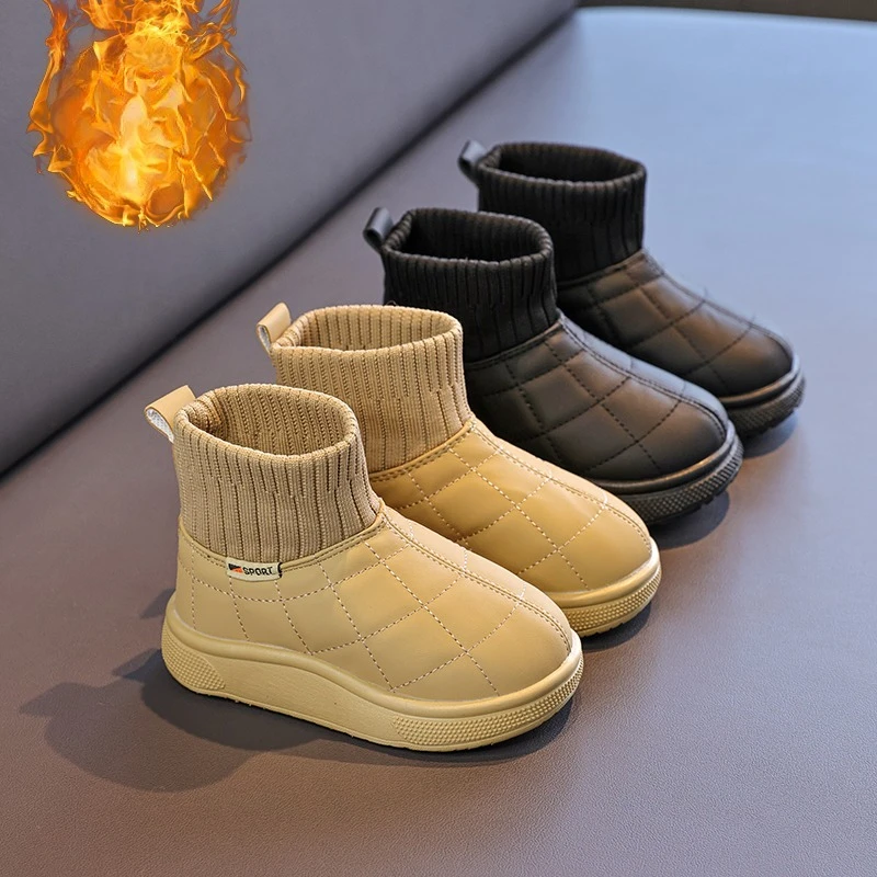 

Kids Casual Boots Soild Color Versatile Children Fashion Boots Round Toes Comfortable 2025 Winter Boys Girls Warm Boots Trend