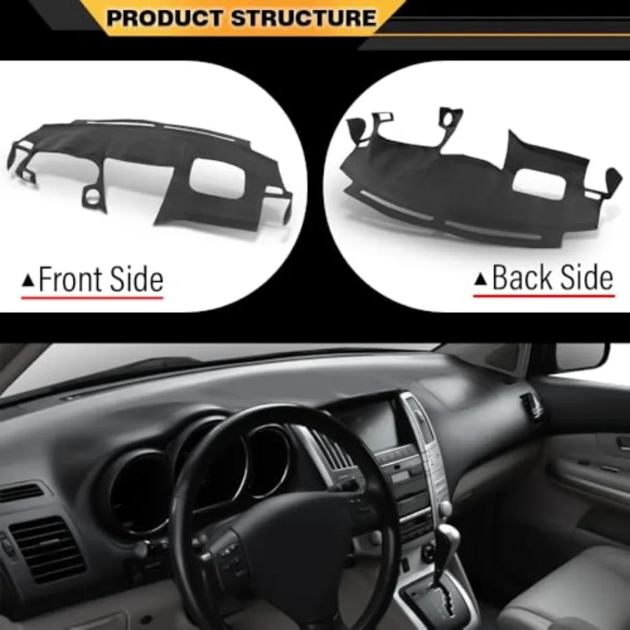 Capa do painel do painel compatível com LX RX330 2004-2006/LX RX350 2007-2009 Fit LX RX400h 2006-2008 Painel preto interior tri