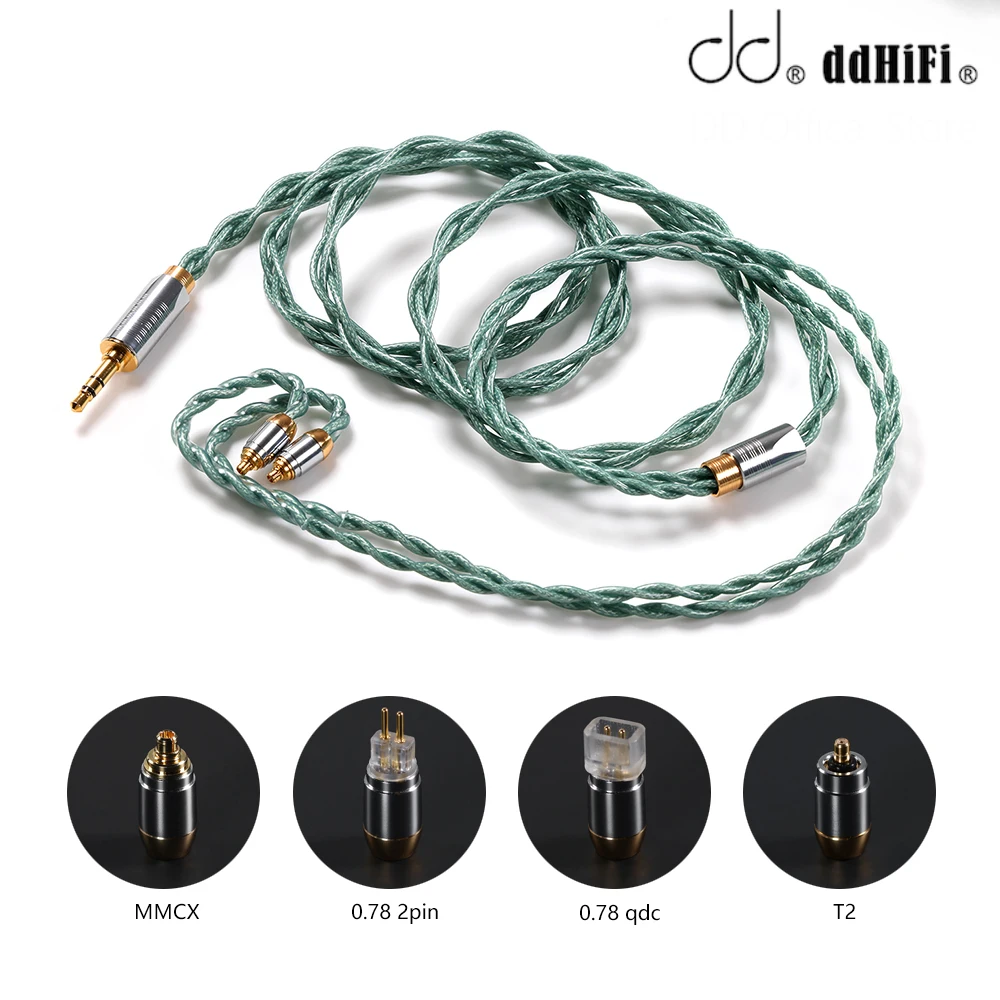 DD ddHiFi BC125A (Air Ocean) OCC HiFi Earphone Cable with Shielding Layer, 3.5mm Stereo Plug, MMCX, 0.78, QDC and T2 Connector