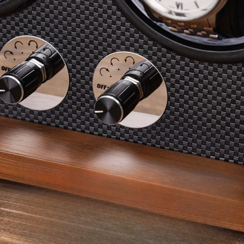 ملفاف ساعة خشبي أوتوماتيكي كبير صندوق تخزين ريترو ساعات آلية دوارة أوتوماتيكية جهاز لف الساعات #5