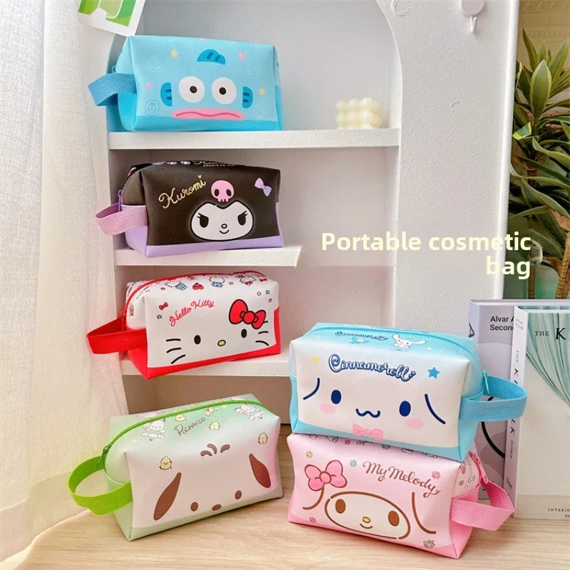 

New Cartoon Makeup Bag Versatile Hello Kitty Kulomi Cartoon Cute Pencil Case Portable Girl's Heart Large Capacity Storage Bag