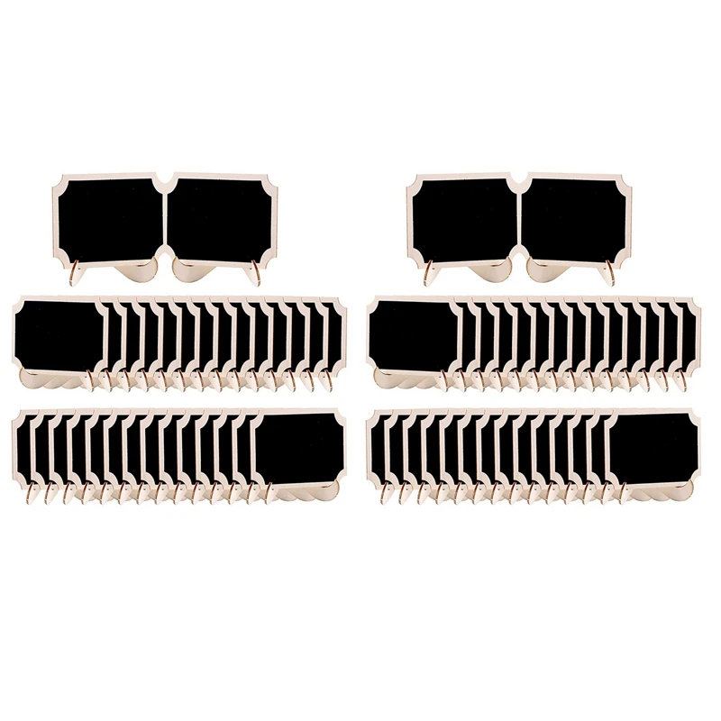 60Pcs Mini Chalkboard Sign Food Labels For Party Buffet, Wooden Small Chalk Board Signs (Rectangle Notch )