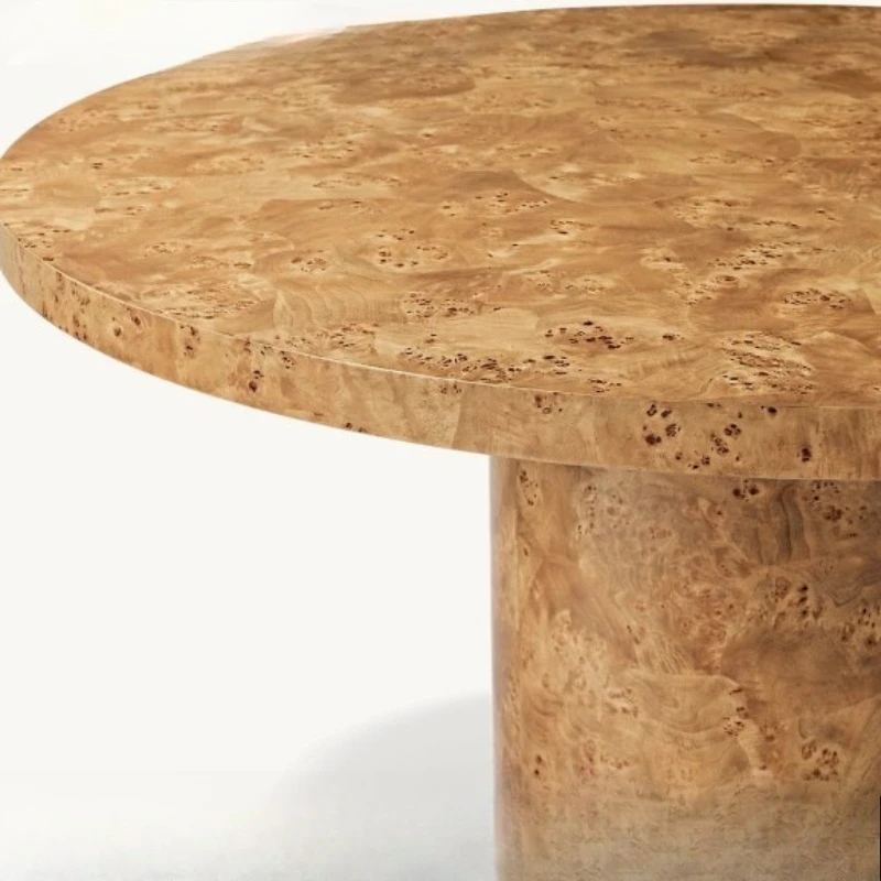 

Retro nostalgic tree tumor bark round dining table antique designer table dining table hotel homestay restaurant furniture