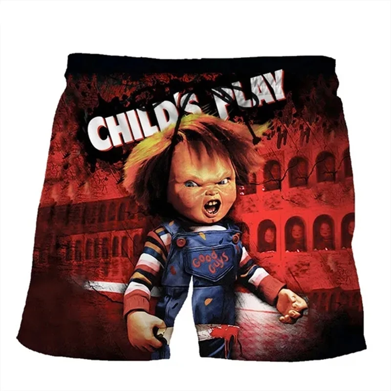 Shorts de praia com estampa 3D Halloween masculino, calção infantil, prancheta de surf extragrande, roupas infantis, moda verão, novo