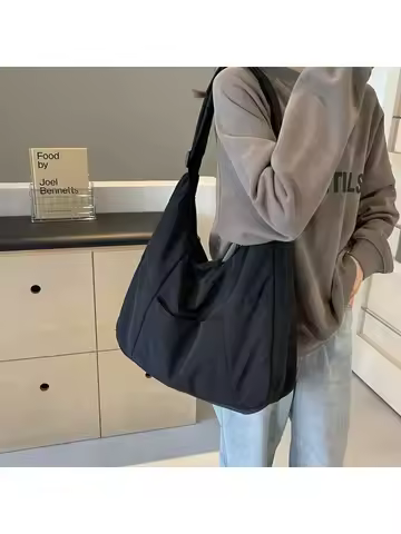 Trendy Women's Soft Cloth Shoulder Bag Solid Color Student 2025 Spring Y2k Casual Style Big Handbags Crossbody Bags for Women