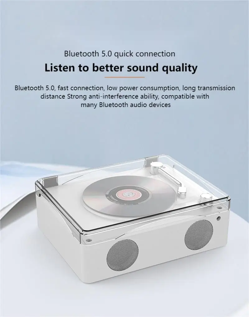 Tribute to classic HIFI sound quality, support Bluetooth, retro box all-in-one Pallet type CD Phonograph