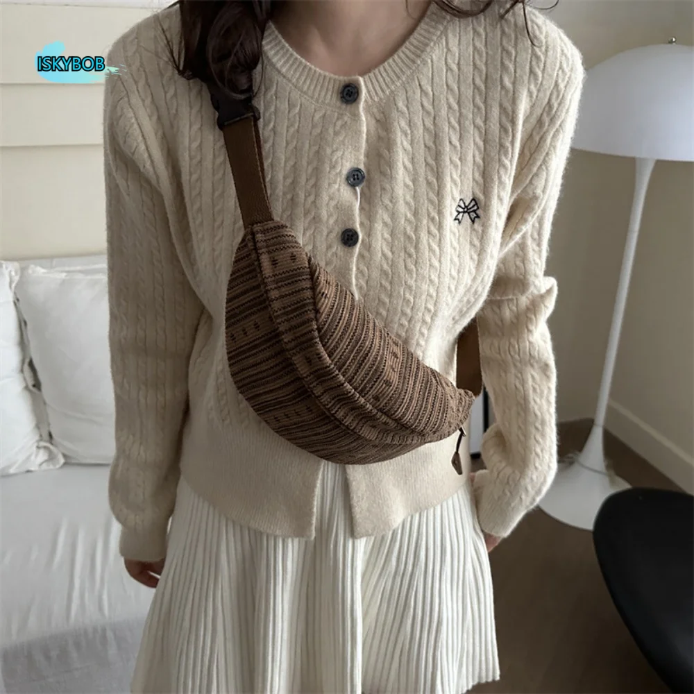 

Trendy Nylon Women Chest Bag Zipper Casual Sports Shoulder Bag Soft Large Capacity Droplet Shaped Crossbody Bag Sports