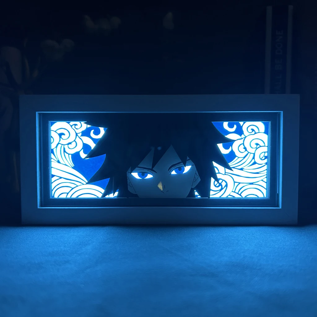 Anime Figure Eyes LED Night Light Box, Lâmpada para Quarto de Criança, Mesa, Decoração, Tomioka, Manga