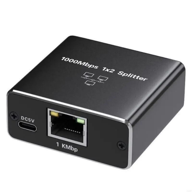 

J6BC High Speed ​​RJ45 Ethernet Splitter 1-2 с USB Power для улучшения сетевых выступлений и обмена устройствами