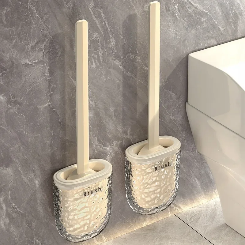 Toilet Brush Household Bathroom 2024 New Wall-mounted Washing Artifact Toilet No Dead Ends Silicone Cleaning Brush