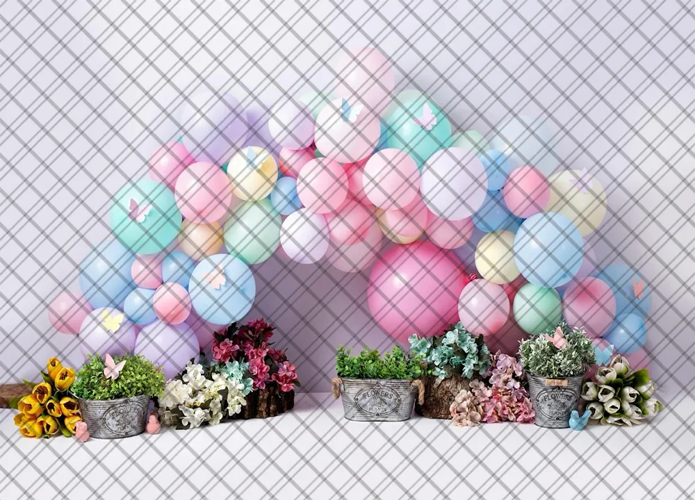 Mocsicka التصوير خلفية الربيع بالون الأزهار قوس الديكور خلفية استحمام الطفل الوليد 1st عيد ميلاد حفلة موسيقية استوديو الدعامة