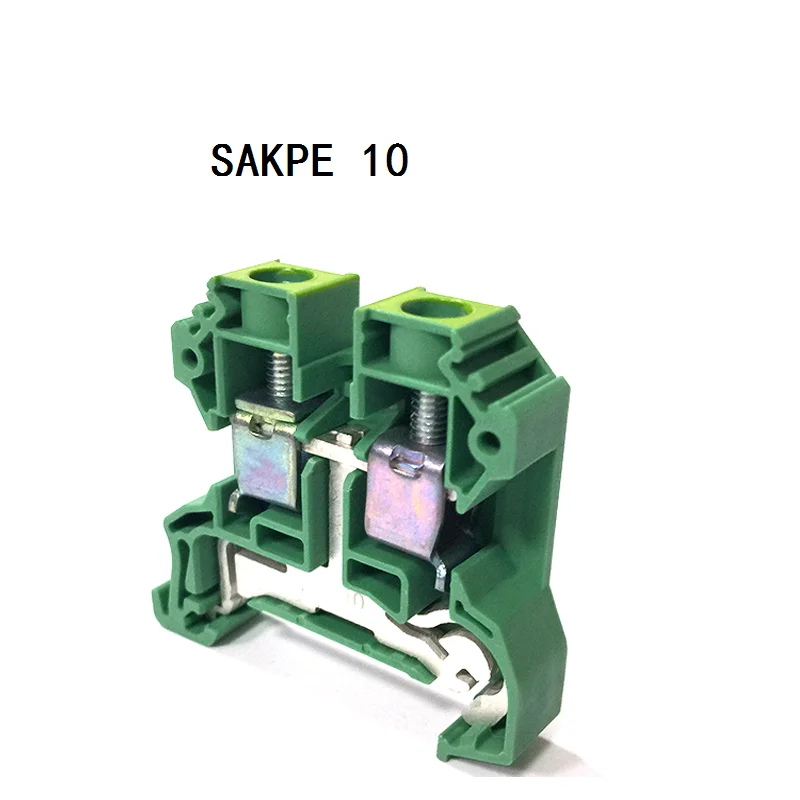 20pcs Terminal SAKPE 10 Guide rail type yellow green grounding terminal  1124480000