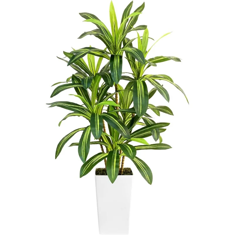 

Искусственное дерево Dracaena 5 футов - искусственные шелковые напольные деревья с подвижным большим горшком из искусственного дерева Dracaena Шелковое дерево для украшения дома