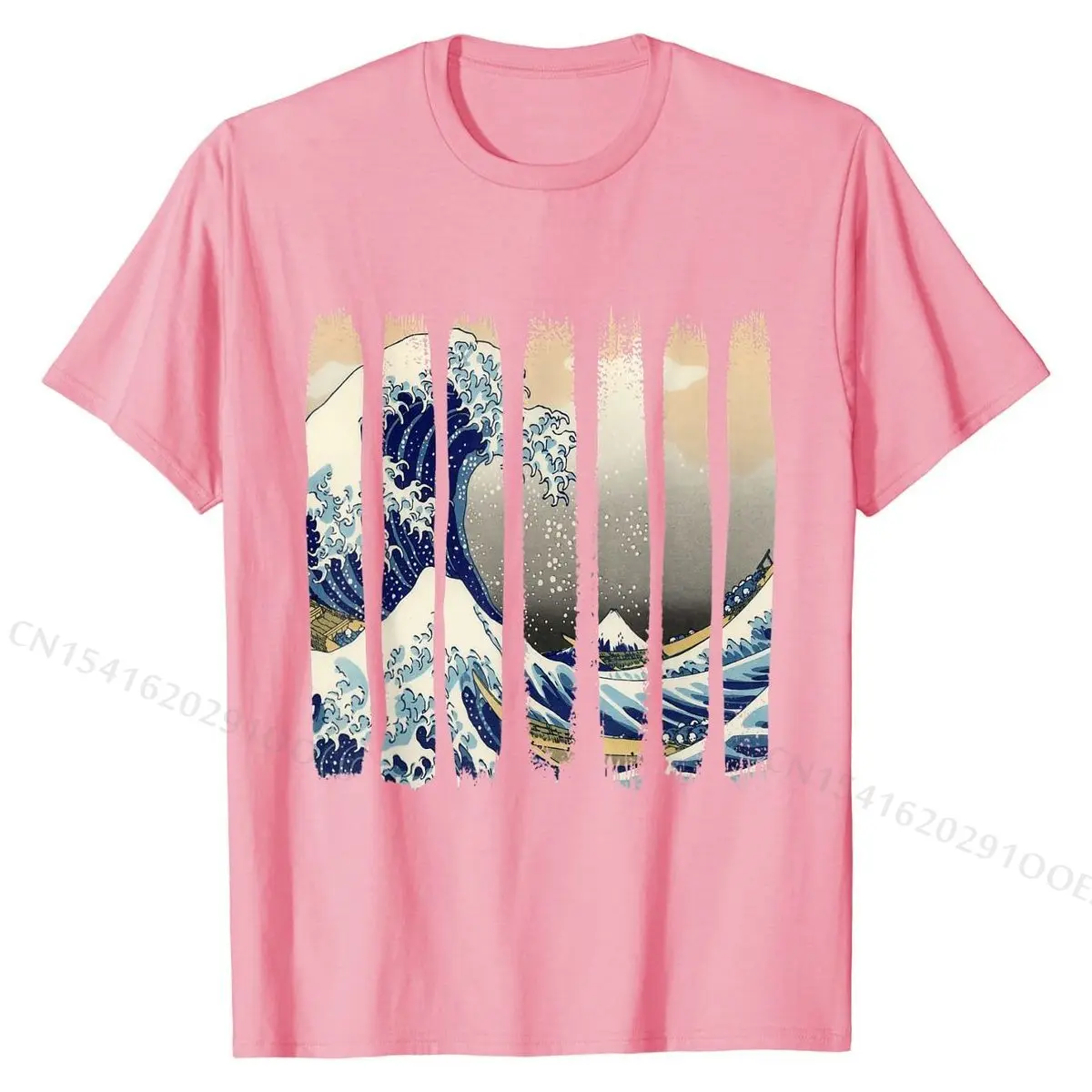 T-Shirt, Edo Japan Hokusai, Great Wave off Kanagawa, Tsunami Wholesale Camisa T Shirt Cotton Tops T Shirt for Male Summer