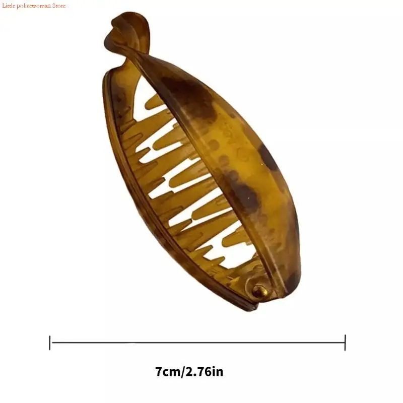 F92D 여성 동물 패턴 클로 클립 바나나 헤어 클립 Updos 헤어 홀더 매일 착용