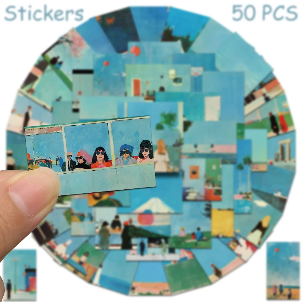 50pcs Elegant Vintage Paintings Stickers Decals For Phone Suitcase Scrapbook Refrigerator Helmet Aesthetic Waterproof Stickers