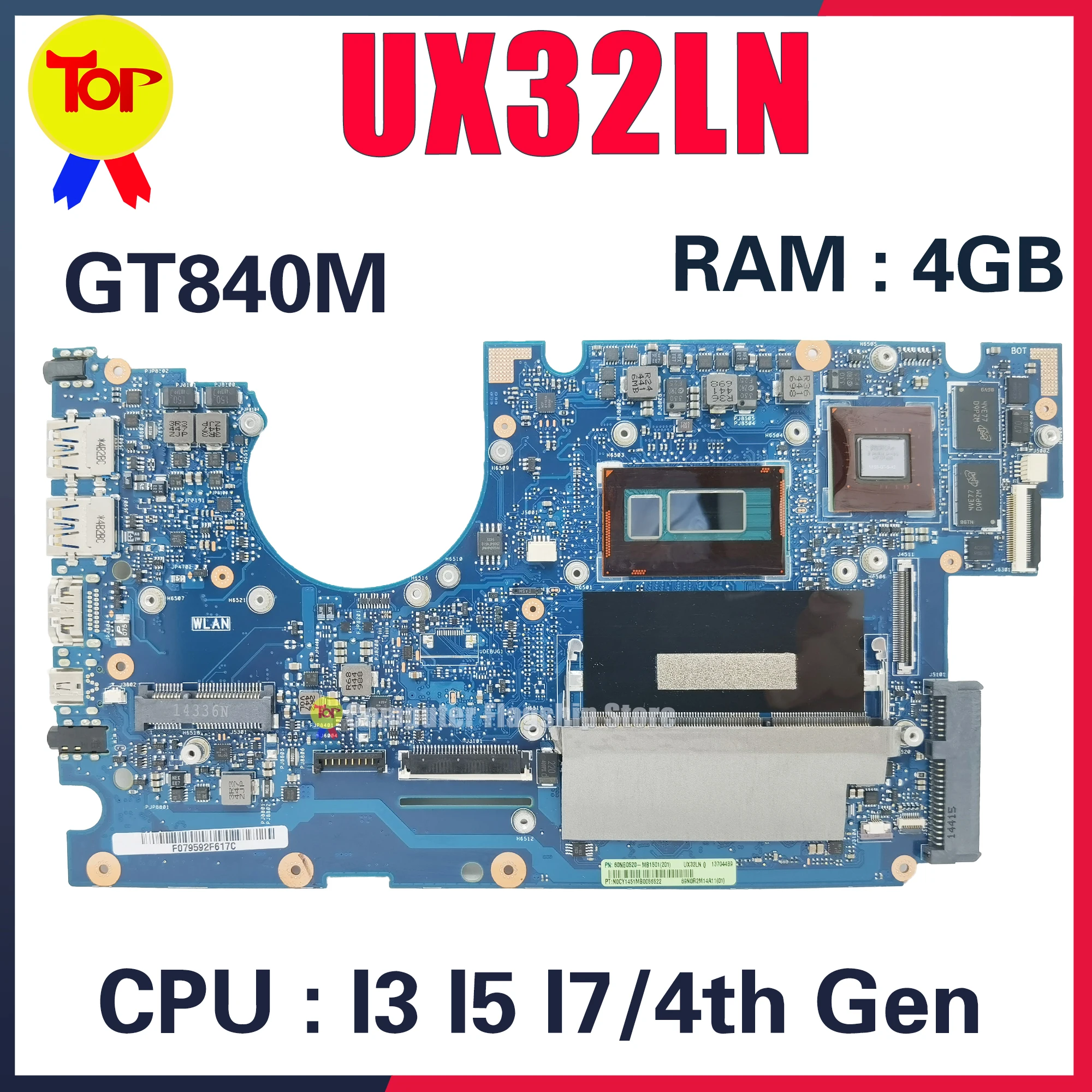 

KEFU UX32LA-LN Mainboard For ASUS UX32LN UX32L UX32LA BX32LN BX32LA Laptop Motherboard I3 I5 I7-4th Gen UMA/GT840M 4G/RAM