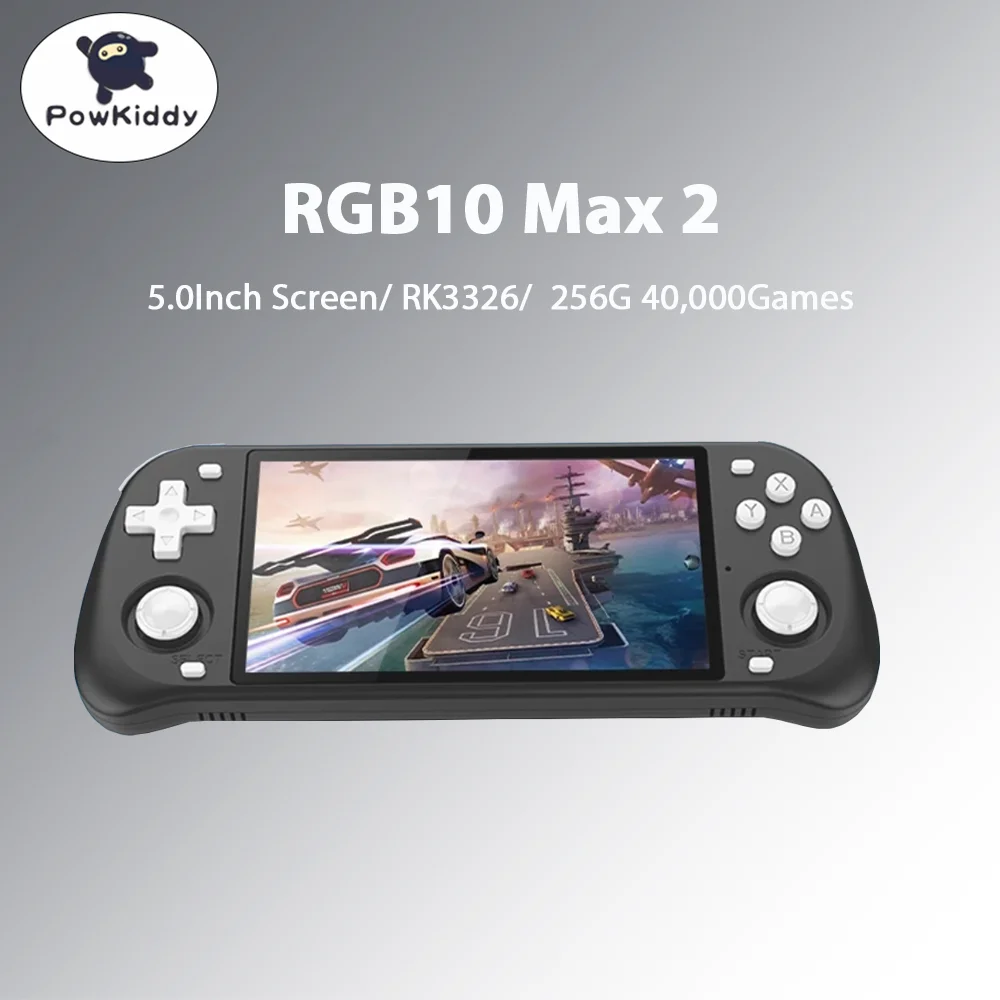 

Powkiddy RGB10 Max2 Retro Handheld Game Console 5.0Inch Screen RK3326 WiFi 256G 40,000Games Installed Retro Video Game Console