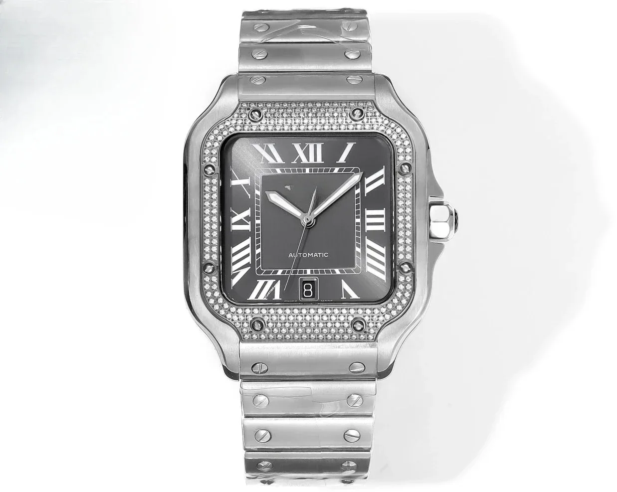 VIP2025 Diamond Edition Santos Series Automatic Machinery ساعة رجالية فاخرة ورائعة