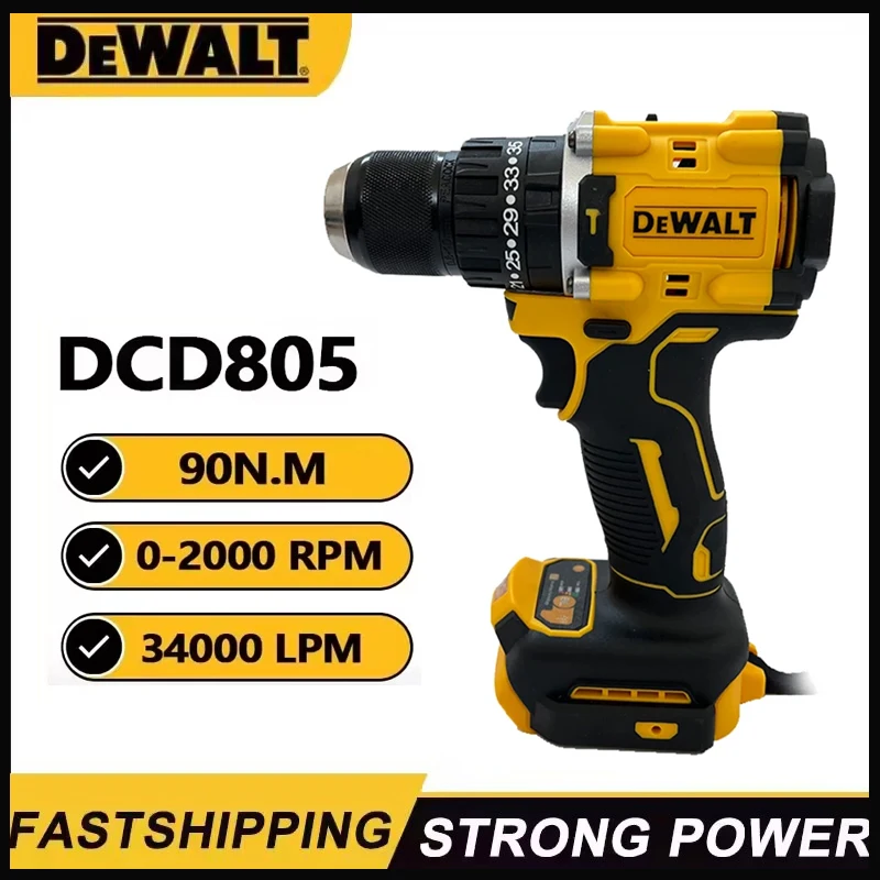 

DEWALT DCD805 Бесщеточная ударная дрель Беспроводная электрическая отвертка Многофункциональная ручная дрель 20 В Перезаряжаемый электроинструмент