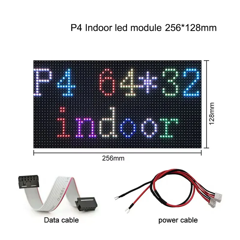 SMD RGB 3in1 LED Matrix Panel Indoor P4 64×32 Pixels 256x128mm Video Screen Module 1/16 Scan Full Color HUB75 Display