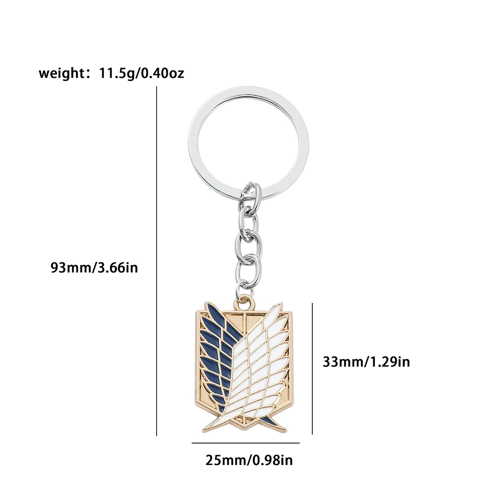 Anime  Attack on Titan Enamel Badge Pendant Decoration Metal Keychain for Women Men Jewelry Accessories Gift