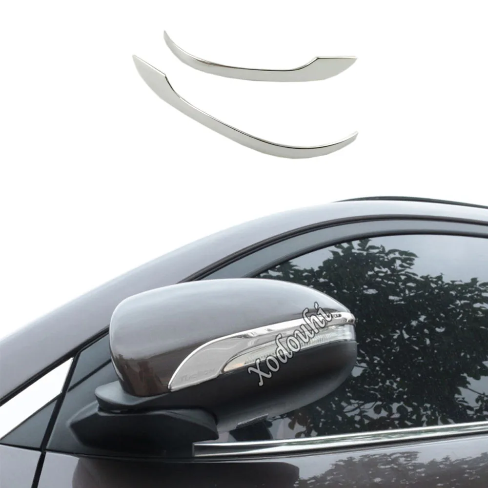 

For Hyundai Tucson 2015 2016 2017 2018 Car Styling Back Rear View Eyebrow Side Mirror Cover Stick Trim Frame Lamp Hood 2PCs