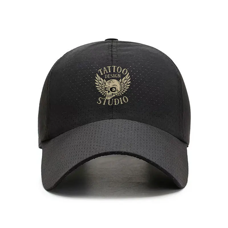 Tattoo Studio Winged Skull Quick Dry Baseball Cap Breathable Sports Hat