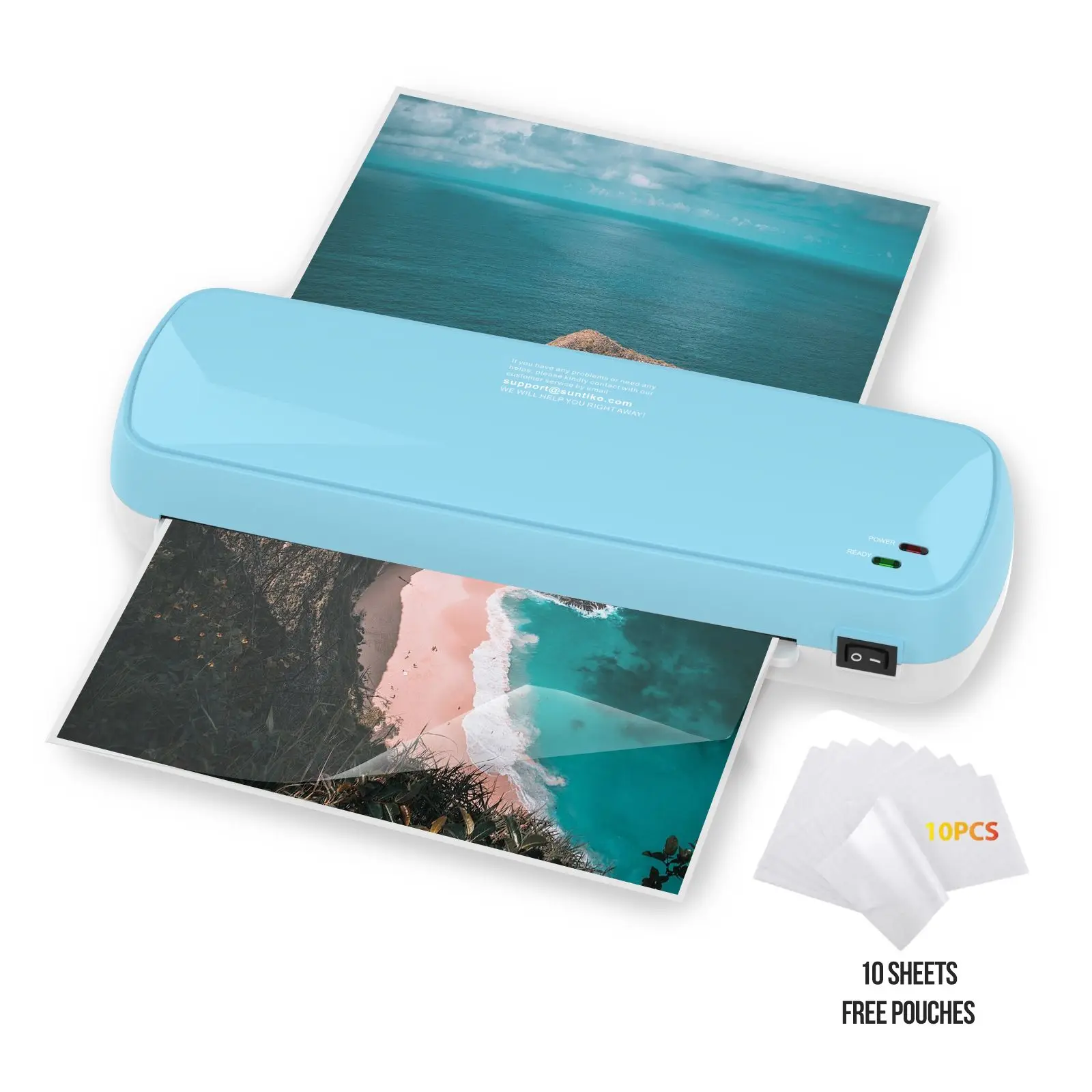 Laminator Machine with 10 Sheets – Fast 3-Min Warm-Up for A4/A5/A6 Documents & Photos, Dual Heated Rollers, Bubble-Free Laminating, Color Preservation Technology, One-Touch Operation for Office School Home Use