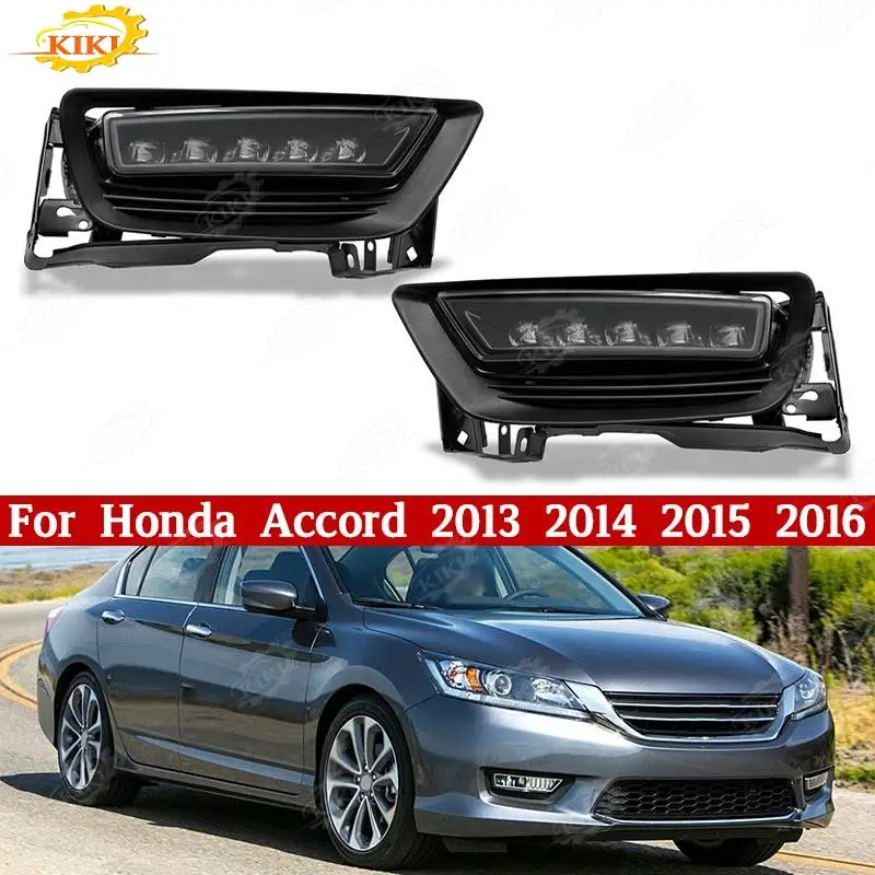 

For Honda Accord 2013 2014 2015 2016 Replacement Front Bumper Fog Lights 2PCS LED Fog Lamp Assembly LED Fog Lights
