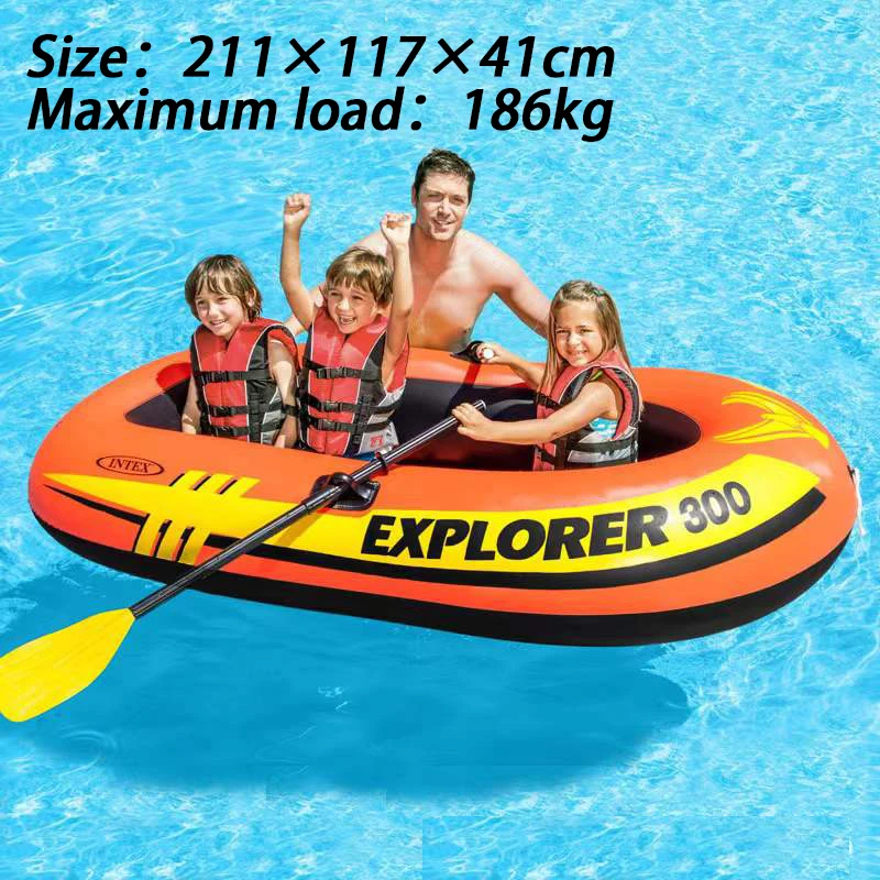 

Explorer 200, 2 Person Inflatable Boat Set with French Oars and Mini Air Pump 58331