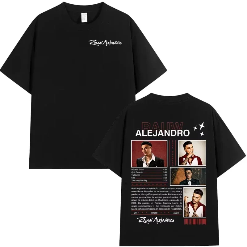 Camiseta de cantante Rauw Alejandro Cosa Nuestra para hombre y mujer, ropa Vintage de gran tamaño, Tops Harajuku Y2k, camisetas de cuello redondo, ropa Unisex