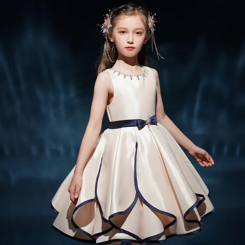 Korean Girls Princess Dress for Baby Elegant Wedding Dresses Kids Vintage Ball Gown Children 1st Birthday Party Vestidos