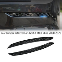 Modified Black Glossy Honeycomb Tail Rear Reflector Fog Light Lamp Cover Trim Strip for Golf 8 MK8 Rline 2020 2021