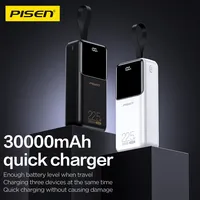 PISEN 65W 60000mAh 30000mAh 21000mAh Power Bank Super Fast Charging For Laptop iPhone X Honor PowerBank External Battery Charger