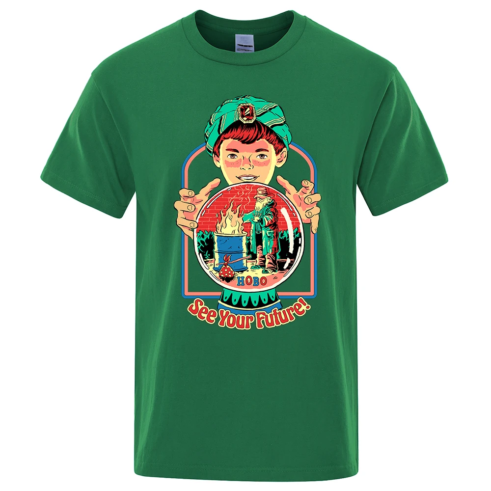 

See Your Future Creativity Comics Print Tops Men Summer Oversize T-Shirts Breathable Loose T Shirts Fashion Cartoon Mens T Shirt