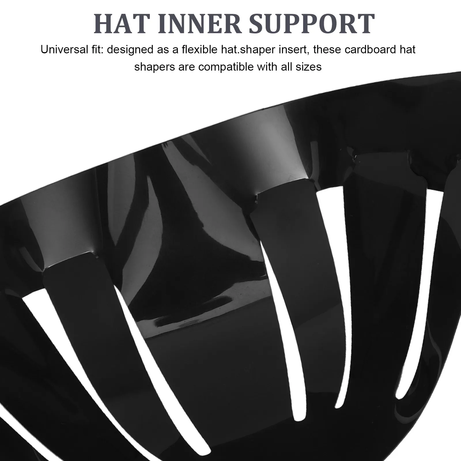 25Pcs Hat Shaper Insert for Baseball Caps Universal Cap Inner Support Black Hat Liner Protector for Sports Daily Storage