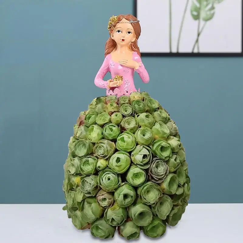 Plantador para plantas suculentas, vestido de flores de princesa, plantas no incluidas, ideal para plantas suculentas, planta de Jade