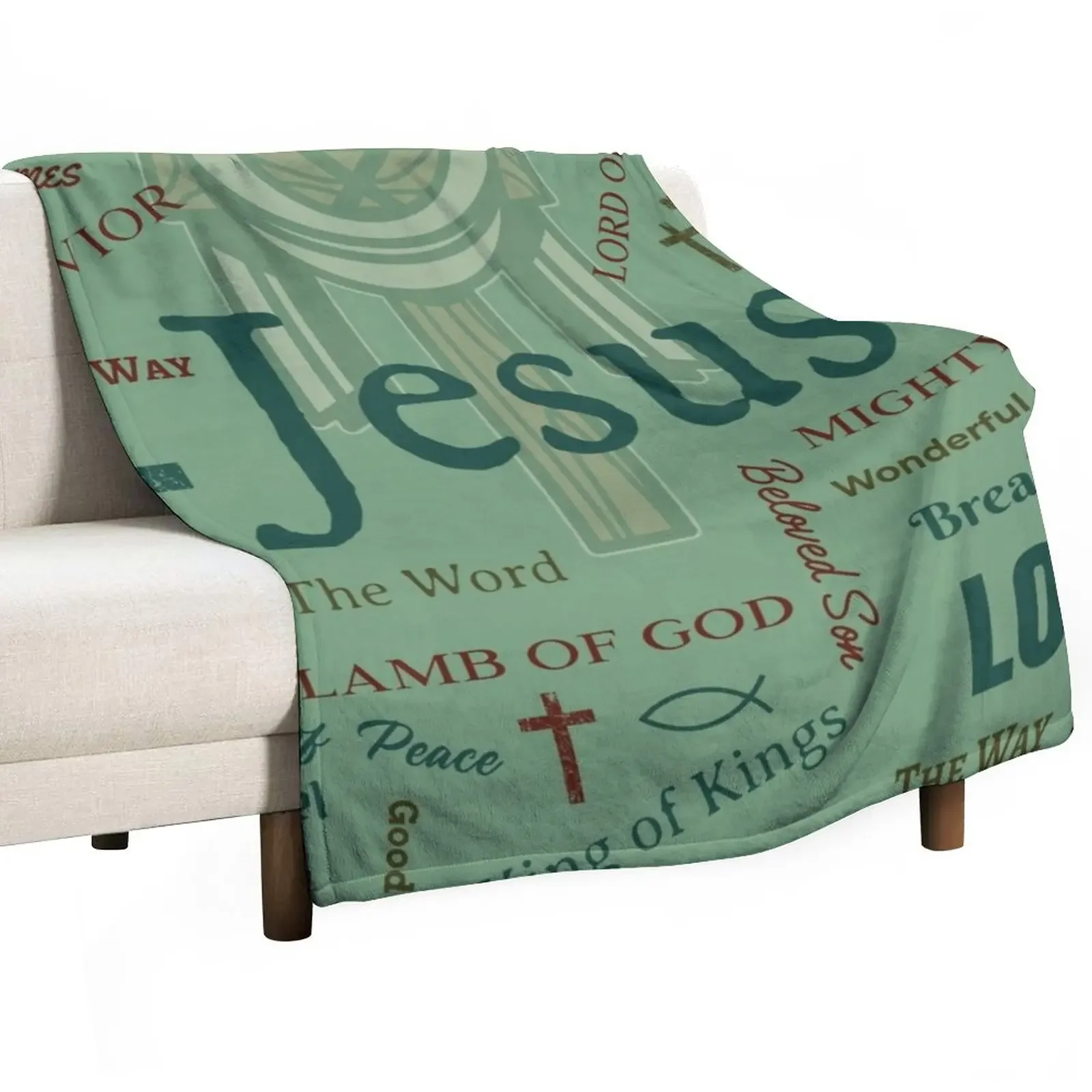 

Christian Names of Jesus Throw Blanket Luxury Designer Soft Plush Plaid Picnic Blankets