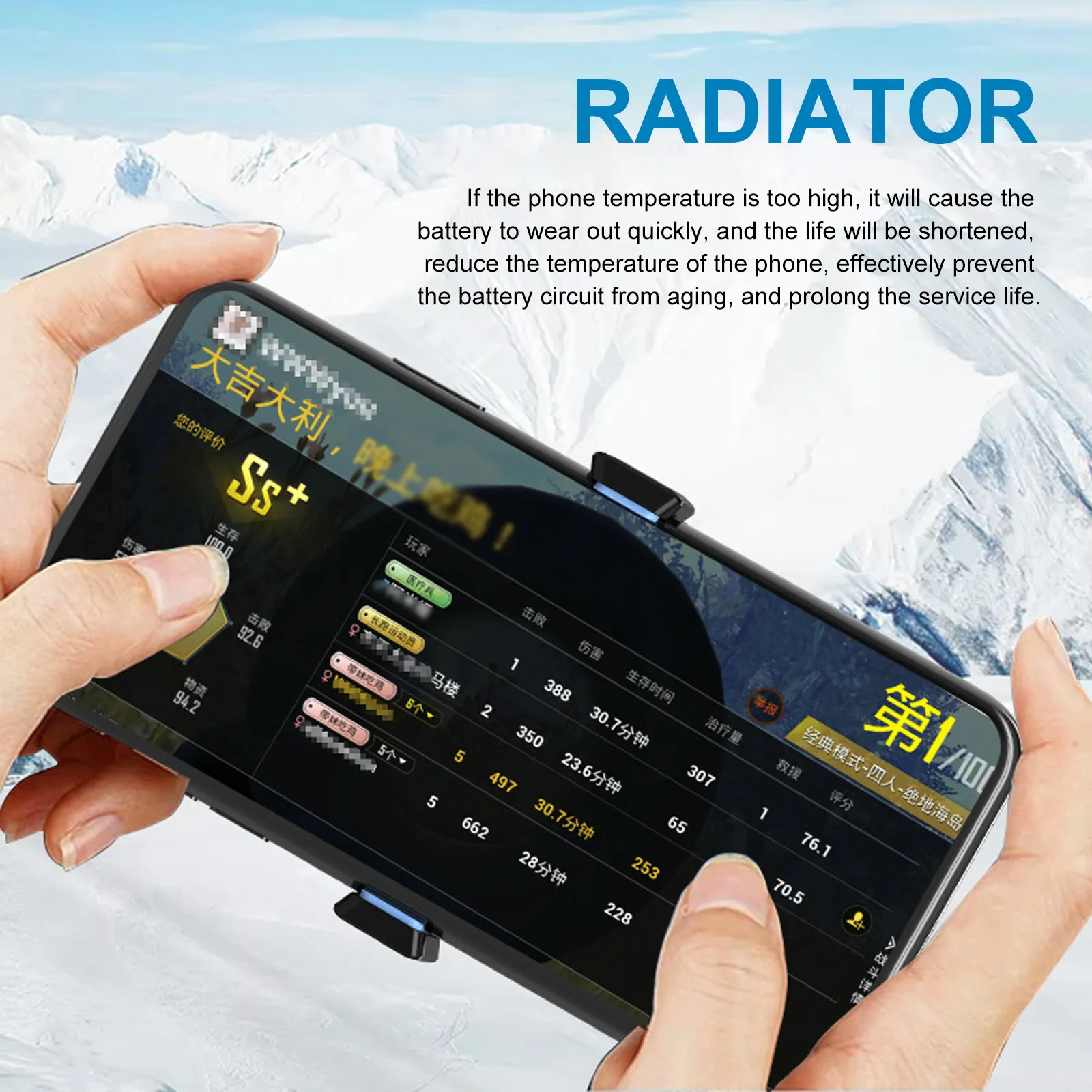 Semiconductor Mobile Phone Radiator Fast Cooling Phone Cooler for Gaming Streaming Video Calls Extend Device Lifespan Portable