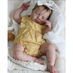 48cm  19inch LouLou Full Vinyl Girl Body Silicone Reborn Doll with Hand Rooted Hair