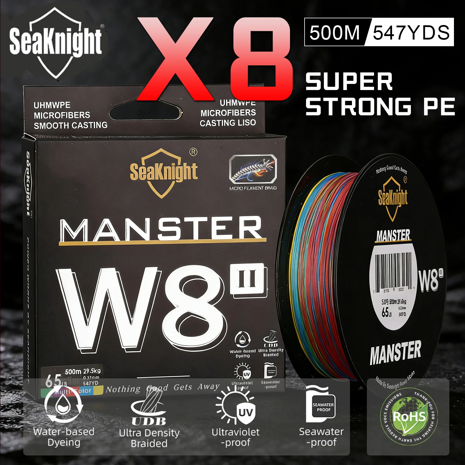 SeaKnight Brand MANSTER W8 II Series 8 Strands Braided Fishing Lines 500M Seawater Proof Ultraviolet Proof for Saltwater Fishing