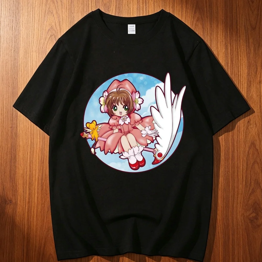 Cardcaptor Sakura cotton tshirt teen Pastel University Classic Graphic hip hop tshirt 2000s hip hop kawaii Vintage Digital