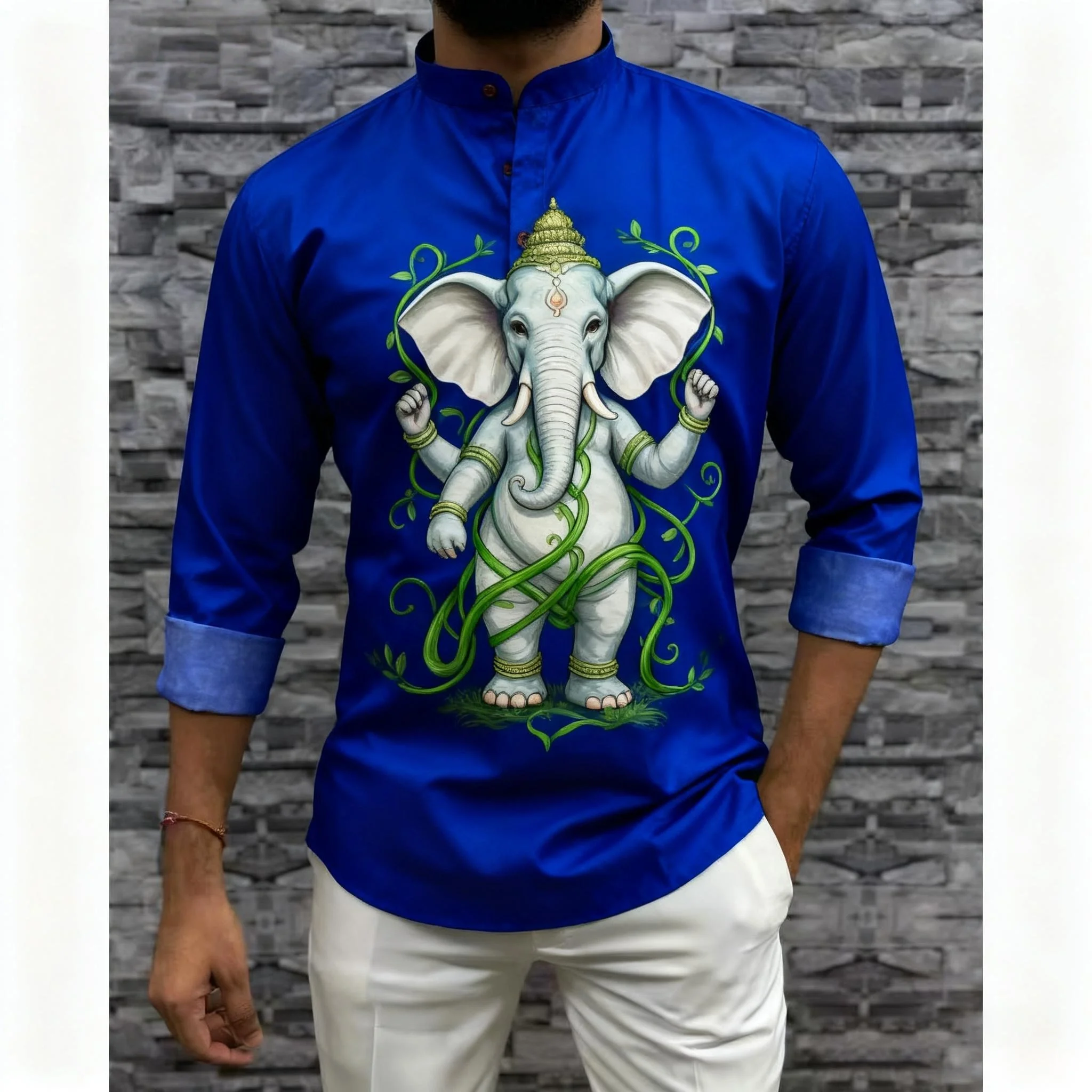 Moslim Mannen Islamitische Arabische Abaya Shirt Etnische Stand Kraag Jeugd Luxe Jas Casual Mode Moslim Kleding Islamitische Kleding Man