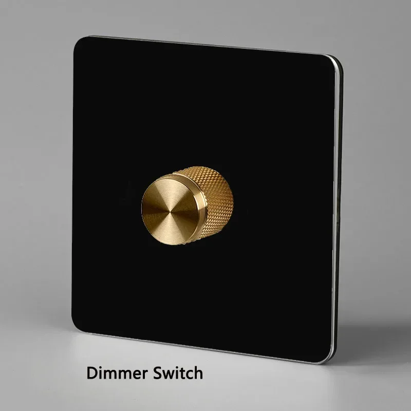 Stainless Steel Panel Dimmer Switch Led and Electrical Light Brightness Regulator Antique Brass EU Standard with Claws