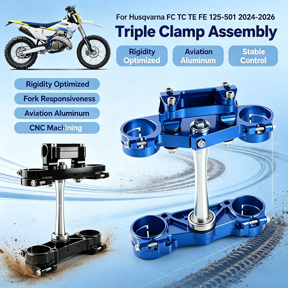 For Husqvarna FC TC TE FE 125 150 250 300 350 450 501 2024-2026 Motorcycle Front Fork Triple Clamp Assembly Riser Steering Colum