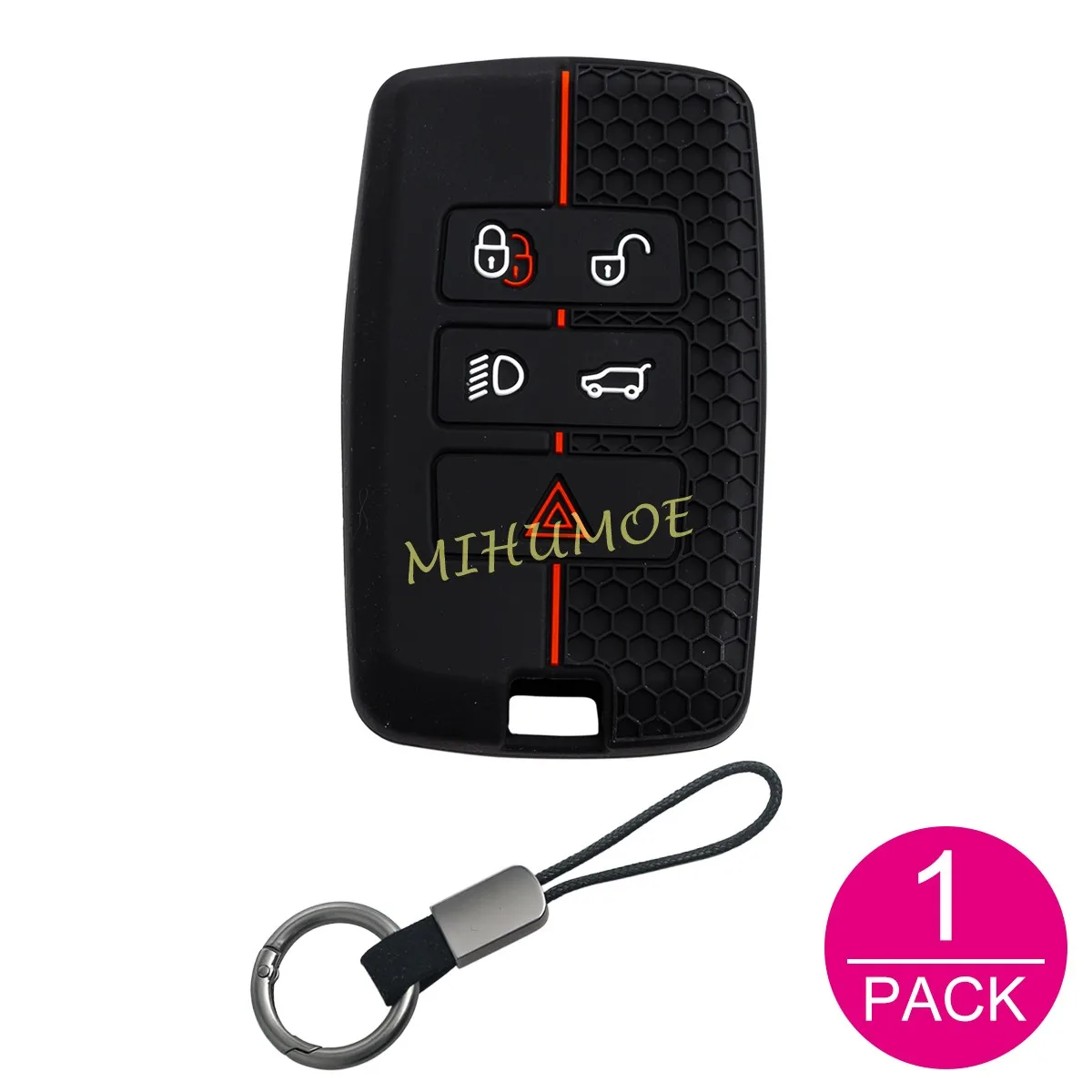 Siliconen Auto Afstandsbediening Sleutel Case Cover Sleutelhanger Ring Voor Land Rover Discovery Defender Range Rover Sport Evoque Velar Jaguar XE XF
