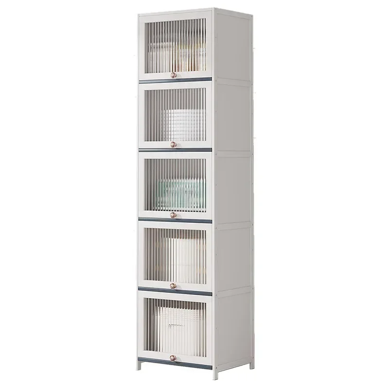 Flap door Kitchen Seam rack Floor-to-ceiling multi-layer corner push-pull mobile storage Pot rack