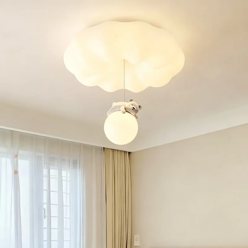 

LED Modern Ceiling Lamp Cream Style Ceiling Light Cute Little Bear Bedroom Children's Room Study Room Decoration Chandelier