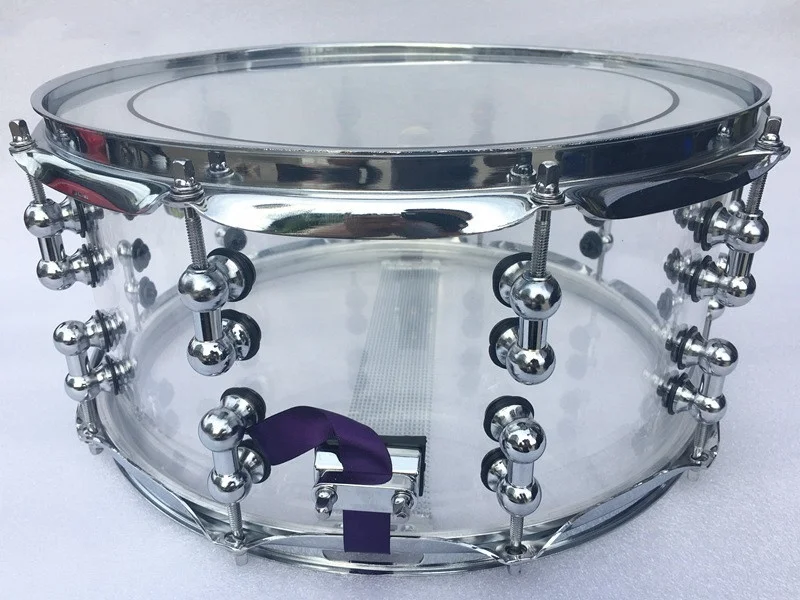 Wholesale price 14*6.5 inch /14* 5.5 inch transparent acrylic snare drum accept customize size popular drum set